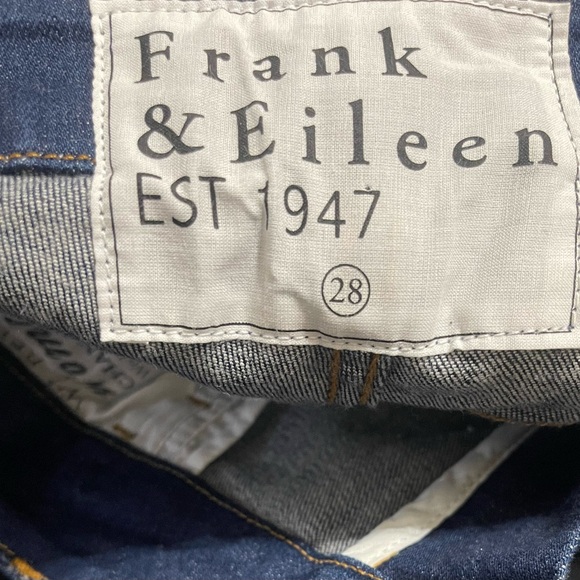 Frank & Eileen Flannigan Flare Leg Raw Hem Dark Wash Blue Jeans sz 28 NWT - Picture 4 of 11
